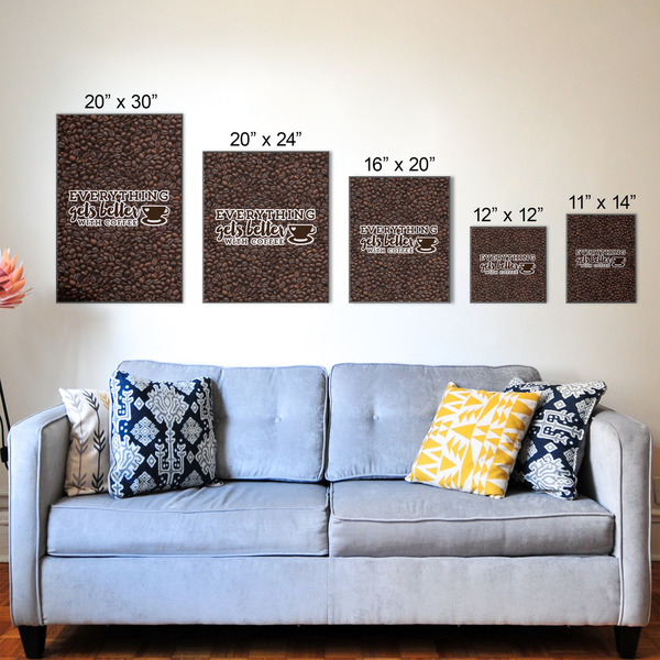 Coffee Addict Wood Prints - Size Comparison