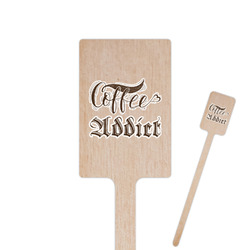 Coffee Addict 6.25" Rectangle Wooden Stir Sticks - Double Sided