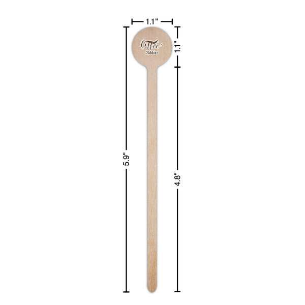 Coffee Addict Wooden 6" Stir Stick - Round - Dimensions