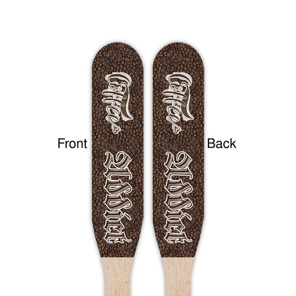 Coffee Addict Wooden Food Pick - Paddle - Double Sided - Front & Back