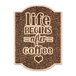 Coffee Addict Genuine Maple or Cherry Wood Sticker