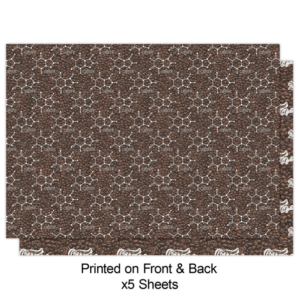 Coffee Addict Wrapping Paper Sheet - Double Sided - Front