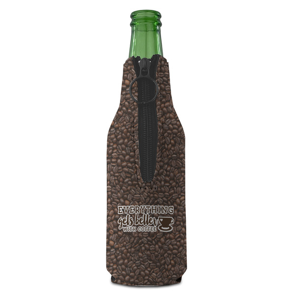 Coffee Addict Zipper Bottle Cooler - BACK (bottle)