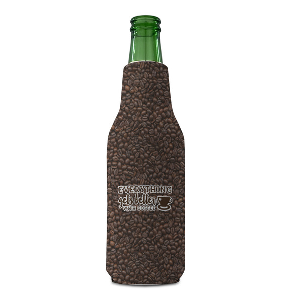 Coffee Addict Zipper Bottle Cooler - FRONT (bottle)