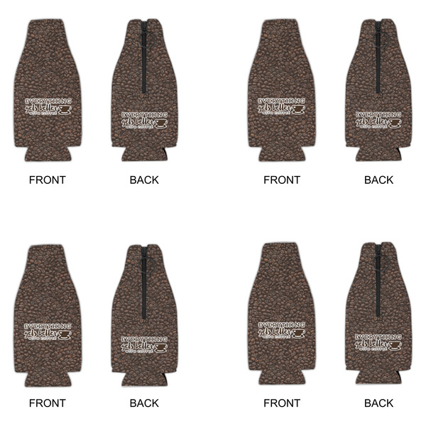 Coffee Addict Zipper Bottle Cooler - Set of 4 - APPROVAL