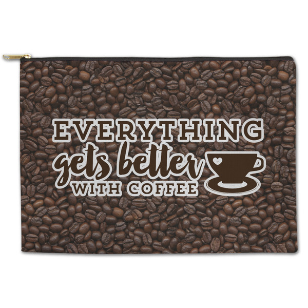 Custom Coffee Addict Zipper Pouch - Large - 12.5"x8.5"