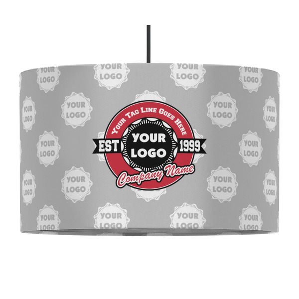 Logo & Tag Line 12" Drum Lampshade - PENDANT (Fabric)