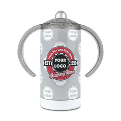 Logo & Tag Line 12 oz Stainless Steel Sippy Cup (Personalized)