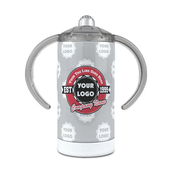 Custom Logo & Tag Line 12 oz Stainless Steel Sippy Cup (Personalized)