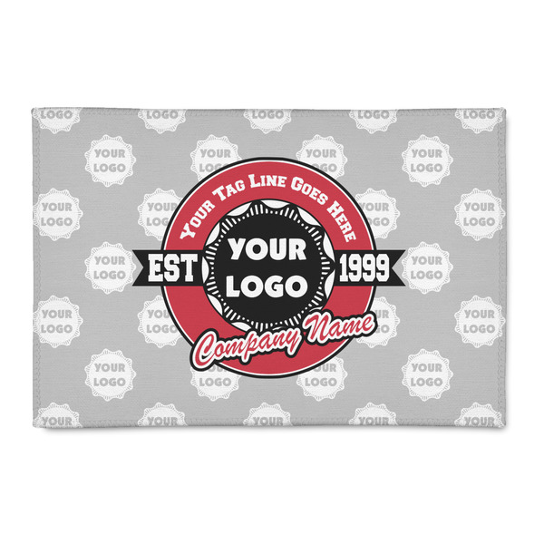 Custom Logo & Tag Line Indoor Area Rug - 2' x 3' w/ Logos