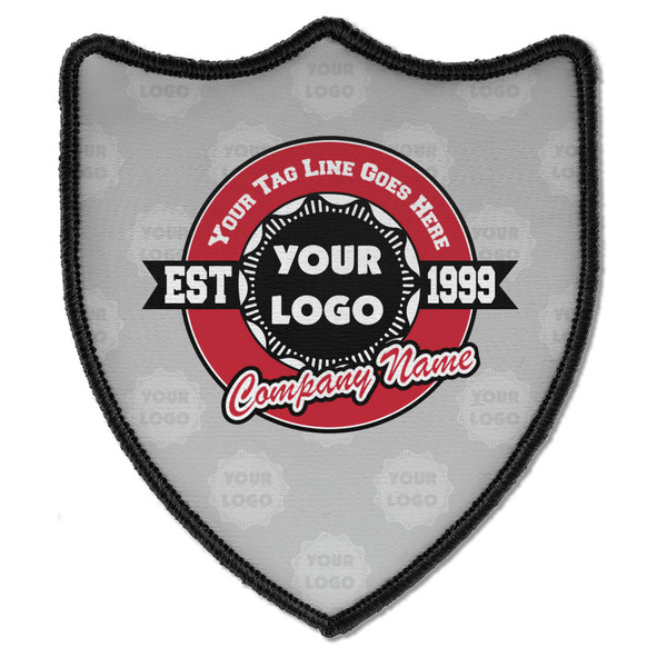Custom Logo & Tag Line Iron on Shield Patch B w/ Logos