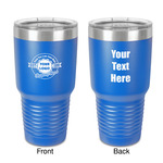 Logo & Tag Line 30 oz Stainless Steel Tumbler - Royal Blue - Double-Sided (Personalized)
