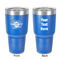 Logo & Tag Line 30 oz Stainless Steel Ringneck Tumbler - Blue - Double Sided - Front & Back