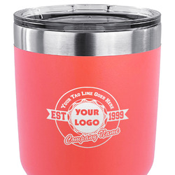 Logo & Tag Line 30 oz Stainless Steel Tumbler - Coral - Double-Sided (Personalized)