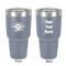 Logo & Tag Line 30 oz Stainless Steel Ringneck Tumbler - Grey - Double Sided - Front & Back