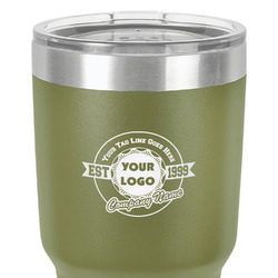 Logo & Tag Line 30 oz Stainless Steel Tumbler - Olive - Double-Sided (Personalized)