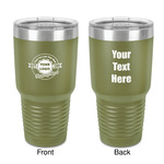 Logo & Tag Line 30 oz Stainless Steel Tumbler - Olive - Double-Sided (Personalized)