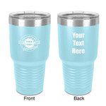 Logo & Tag Line 30 oz Stainless Steel Tumbler - Teal - Double-Sided (Personalized)