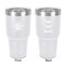 Logo & Tag Line 30 oz Stainless Steel Ringneck Tumbler - White - Double Sided - Front & Back