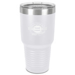 Logo & Tag Line 30 oz Stainless Steel Tumbler - White - Single-Sided (Personalized)