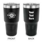 Logo & Tag Line 30 oz Stainless Steel Tumbler - Black - Double-Sided (Personalized)