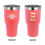 Logo & Tag Line 30 oz Stainless Steel Tumbler - Coral - Double-Sided (Personalized)