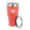 Logo & Tag Line 30 oz Stainless Steel Ringneck Tumblers - Coral - LID OFF