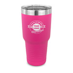 Logo & Tag Line 30 oz Stainless Steel Tumbler - Pink - Single-Sided (Personalized)