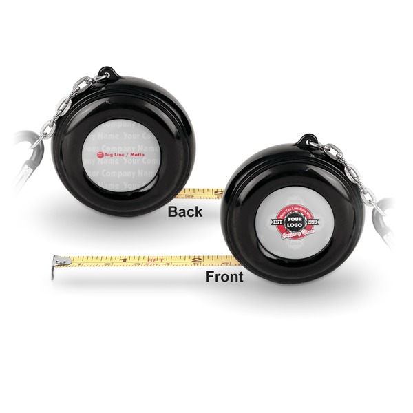 Logo & Tag Line 6-Ft Pocket Tape Measure with Carabiner Hook - Front and Back