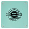 Logo & Tag Line 9" x 9" Teal Leatherette Snap Up Tray - APPROVAL