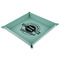 Logo & Tag Line 9" x 9" Teal Leatherette Snap Up Tray - MAIN