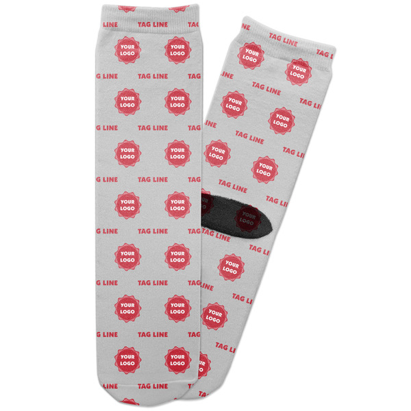 Custom Logo & Tag Line Adult Crew Socks (Personalized)