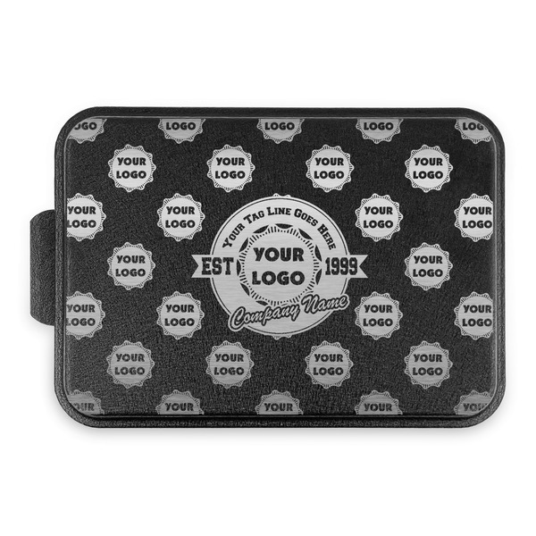 Custom Logo & Tag Line Aluminum Baking Pan with Black Lid (Personalized)