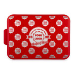 Logo & Tag Line Aluminum Baking Pan with Red Lid (Personalized)
