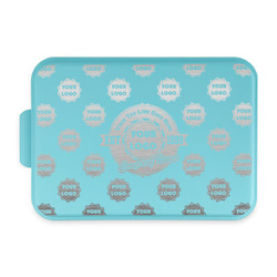 Logo & Tag Line Aluminum Baking Pan with Teal Lid (Personalized)