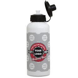 Logo & Tag Line Water Bottles - Aluminum - 20 oz - White (Personalized)