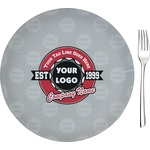 Logo & Tag Line Glass Appetizer / Dessert Plate 8" - Single (Personalized)