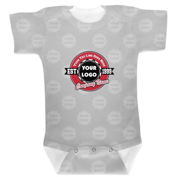 Custom Logo & Tag Line Baby Bodysuit - 6-12 Month w/ Logos