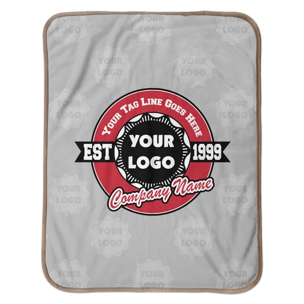 Logo & Tag Line Baby Sherpa Blanket - Flat