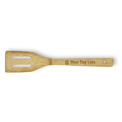 Logo & Tag Line Bamboo Slotted Spatula - Double-Sided (Personalized)