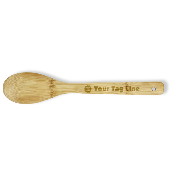 Custom Logo & Tag Line Bamboo Spoon - Single-Sided (Personalized)
