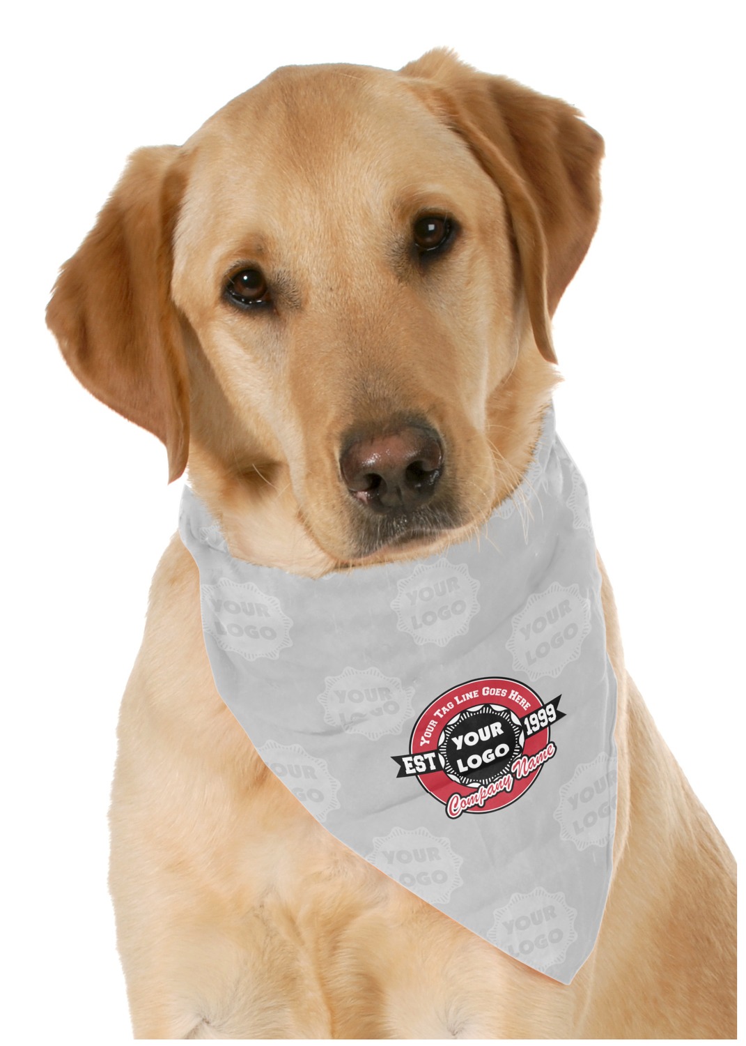 Custom Logo & Tag Line Dog Bandana Scarf w/ Logos | YouCustomizeIt