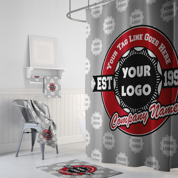 Logo & Tag Line Bath Towel Sets - 3-piece - In Context