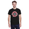 Logo & Tag Line Black Crew T-Shirt on Model - Front