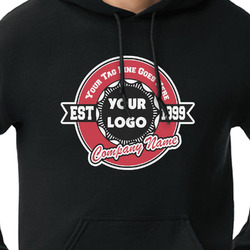 Logo & Tag Line Hoodie - Black - Large (Personalized)