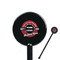 Logo & Tag Line Black Plastic 5.5" Stir Stick - Round - Closeup