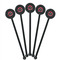 Logo & Tag Line Black Plastic 5.5" Stir Stick - Round - Fan View