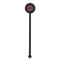 Logo & Tag Line Black Plastic 5.5" Stir Stick - Round - Single Stick