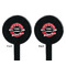 Logo & Tag Line Black Plastic 7" Stir Stick - Double Sided - Round - Front & Back