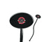Logo & Tag Line Black Plastic 7" Stir Stick - Oval - Closeup